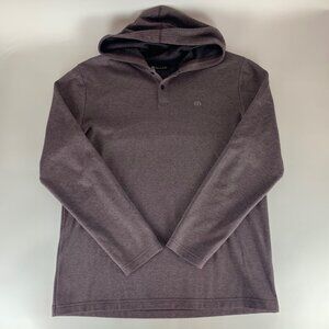Travis Mathew Golf Maroon Hooded Henley Pullover Sweater Mens Large